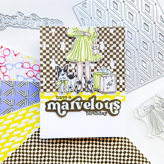 Have a marvelous birthday card with girl and french bull dog