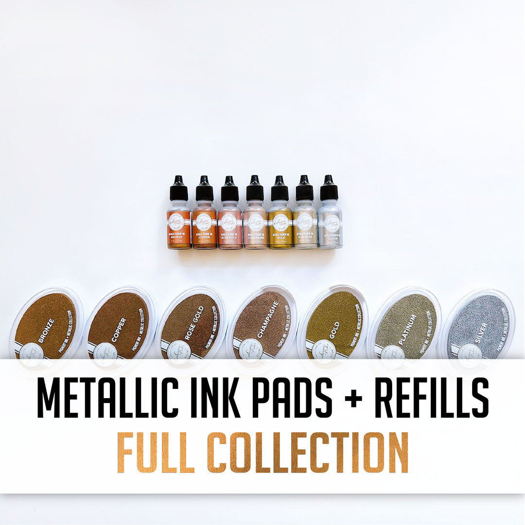 Metallics Pigment Ink Collection: Ink Pads & Refills Bundle 7 colors