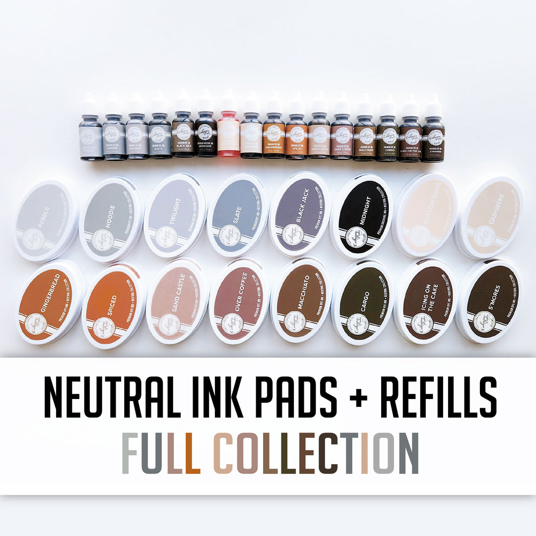 Neutrals Ink Collection: Ink Pads & Refills Bundle 16 colors