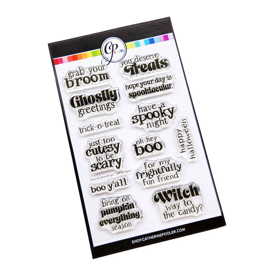 Ghostly Greetings Sentiments Stamp Set