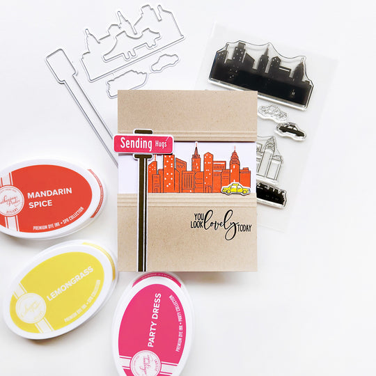 Sending Hugs Street Sign Cityscape card