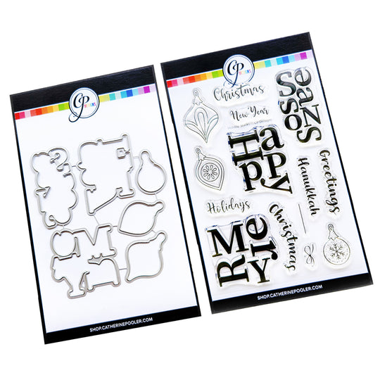 Holiday Stacks Sentiments Stamp & Die Bundle