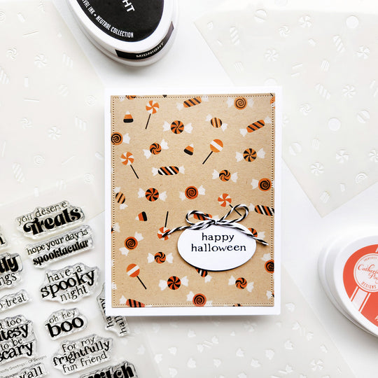 Ghostly Greetings Sentiments Stamp Set