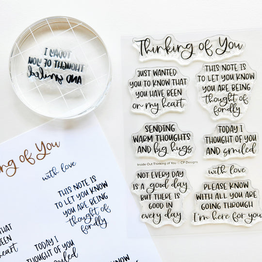 Inside Out Thinking of You Sentiments Stamp Set
