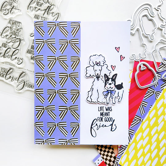 Good Friends Bows,Poodles & Bull dogs Card