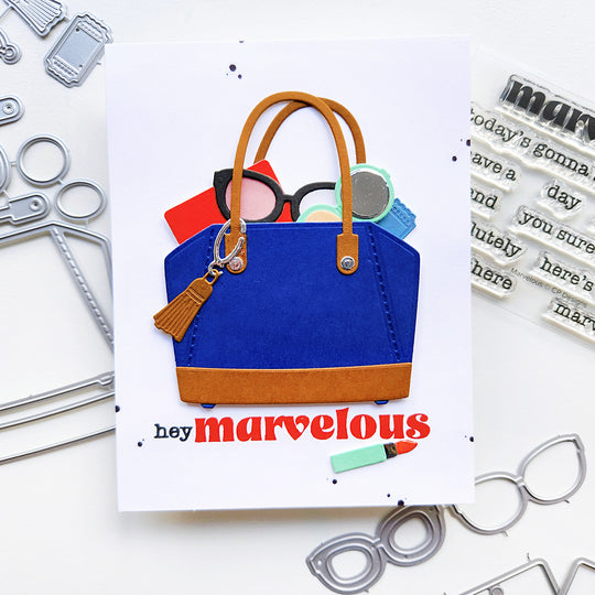 Hey marvelous blue tote bag card
