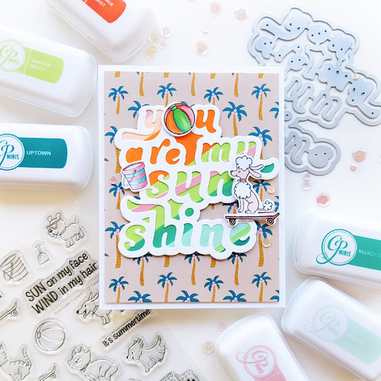 Sun Shine card with Poodle on skateboard