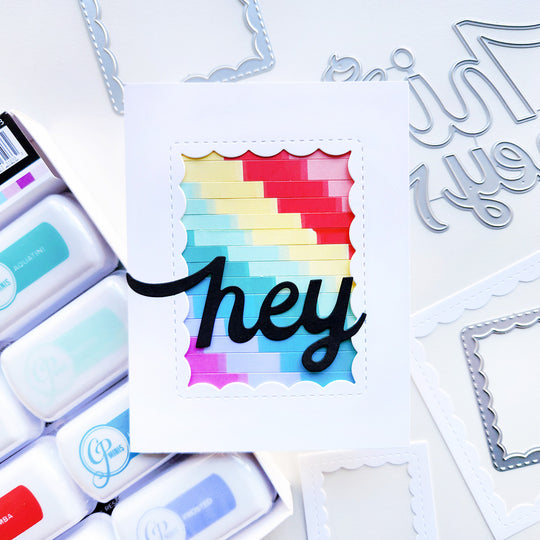 Rainbow Hey Card using Party Mini Ink Pads
