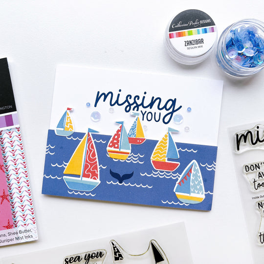 Inside Out Missing You Sentiments Stamp Set