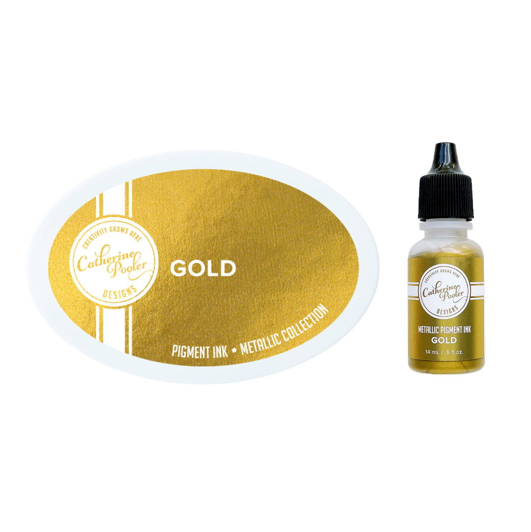 Gold Metallic Pigment Ink Pad & Refill
