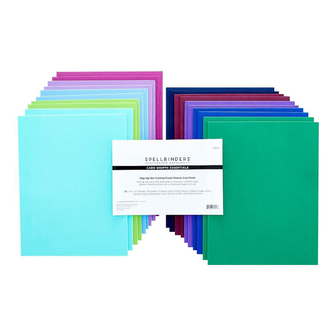 Cool Tones Pop-Up Die Cutting Foam Sheets by Spellbinders