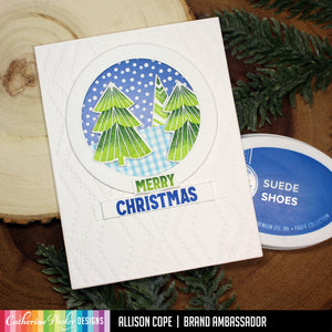 Merry Christmas card with trees