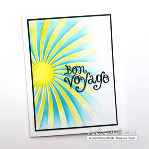 bon voyage card with twisted sunburst