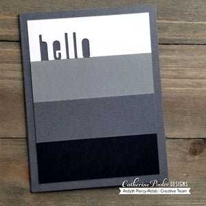 hello card with gray paper