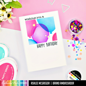 Happy birthday card with oval balloons