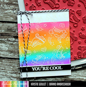 At The Rink Background Stamp with You're Cool Sentiment