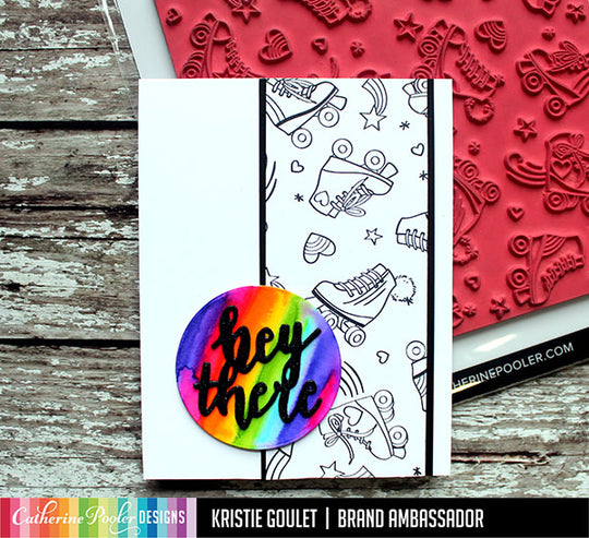 At The Rink Background Stamp With Hey There Sentiment