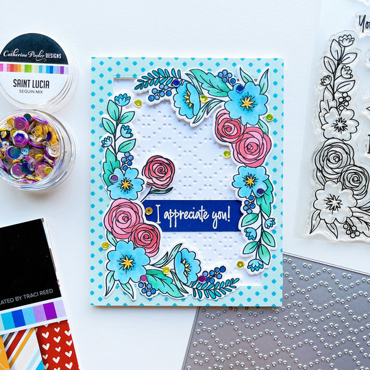 Corner Swag Floral Stamp Set