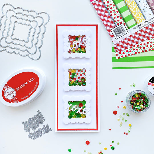 Big Apple Sequin Mix on Slimline Shaker Card