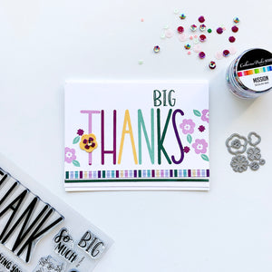 Thanks card with layered blooms