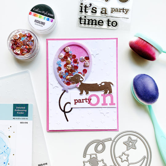 card with dog and balloon
