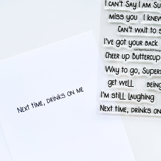 Just Right Duos Sentiments Stamp Set