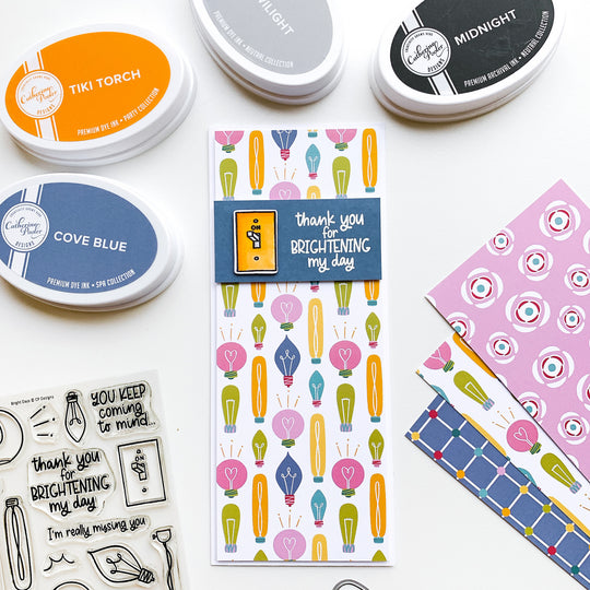 Light Bulb slimline card with light switch