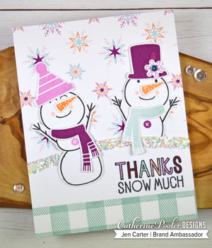 thanks snow much card with snowmen