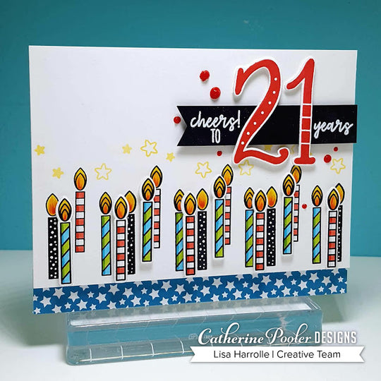 21st birthday card with candles
