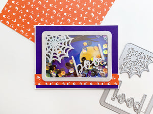 Shaker card with boo! sentiment and spider web