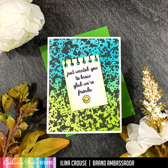 composition book card with sentiment