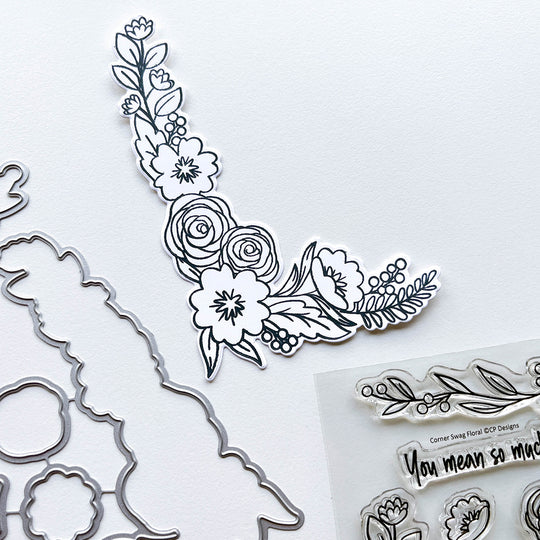 Corner Swag Floral Stamp Set