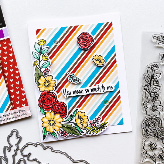 Corner Swag Floral Stamp Set
