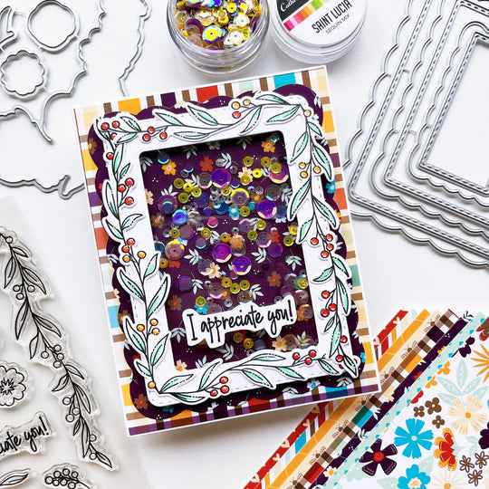 Corner Swag Floral Stamp Set