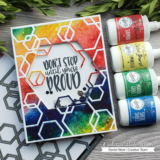 Feelin' Hexy Shaker Card with Ken Oliver Color Bursts