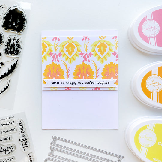 Damask Floral background in yellows