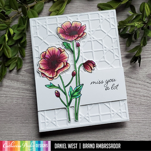 miss you card with flowers