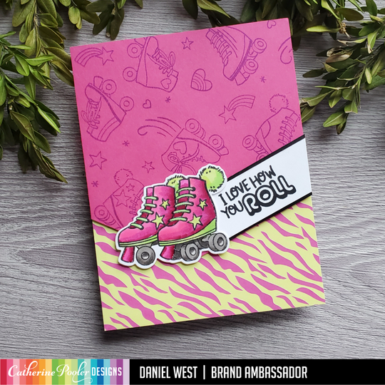 At The Rink Background Stamp with Zebra Print