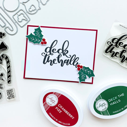 deck the halls card with mistletoe