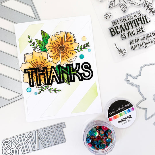 Deco Thanks on Yellow Beautiful Day Flowers