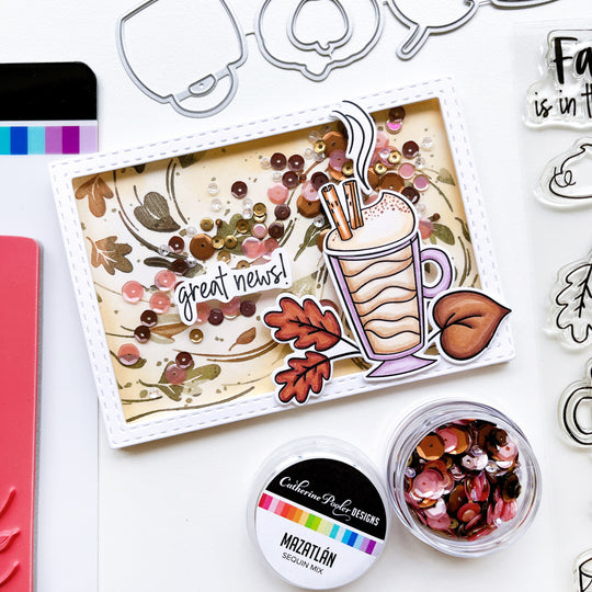 Blowing Leaves Background Stamp