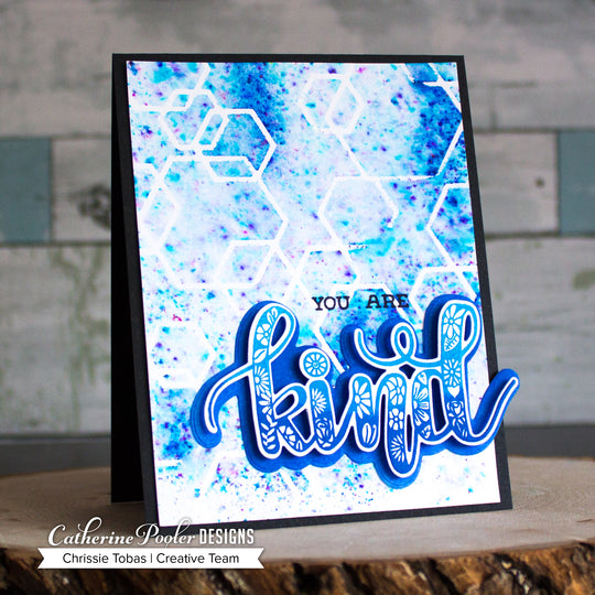 You are kind sentiment with purple and blue hexagon background