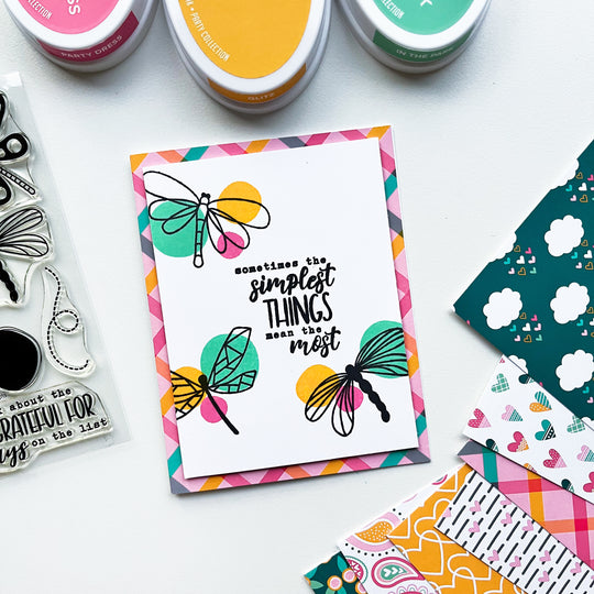 card with dragonflies and sentiment