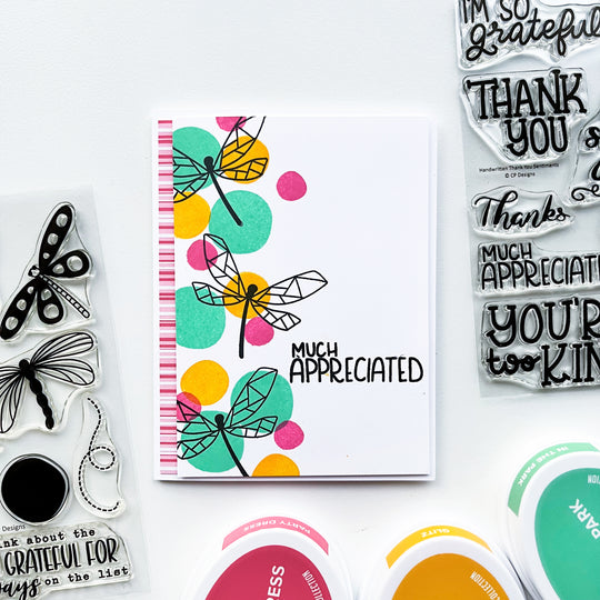 Much appreciated card with dragonflies