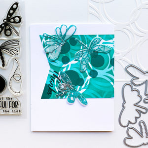 thanks card with dragonflies