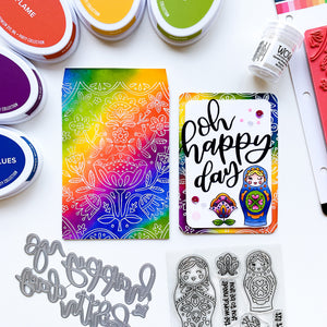 oh happy day card with we fit stamp