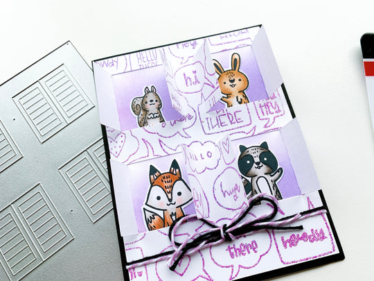 Critter Crew animals in window frames with chatterbox background