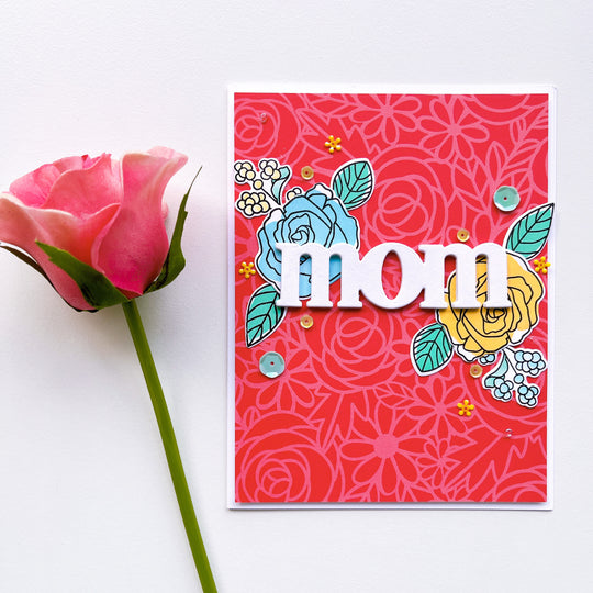 mom card with fresh picked florals