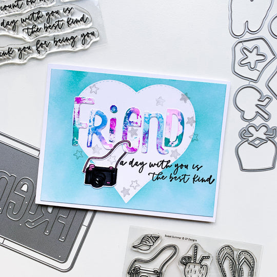 friend card with heart