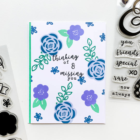 card with flower and sentiment